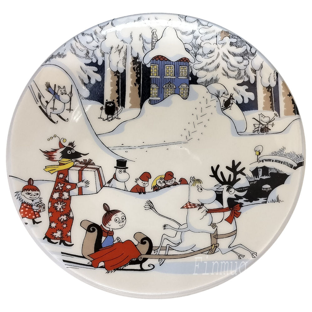Muumi seinälautanen: Joululautanen Joulutervehdys, iso 19,5cm (1997-2002)