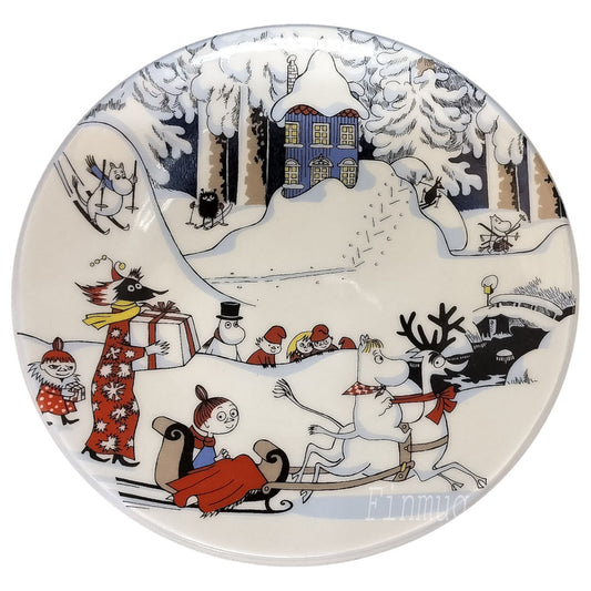Muumi seinälautanen: Joululautanen Joulutervehdys, iso 19,5cm (1997-2002)